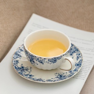 玻璃茶具英式下午茶具套裝 加熱花草茶具藍花杯碟咖啡杯碟