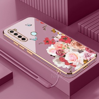 外殼 Redmi note 8 note 8T 手機殼蝴蝶玫瑰軟殼電鍍矽膠防震保護殼新款設計
