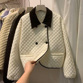 🌟Lovely愛出貨🌟 歐貨菱格小香風棉服女冬季2023年新款韓版羽絨棉衣外套款小棉襖