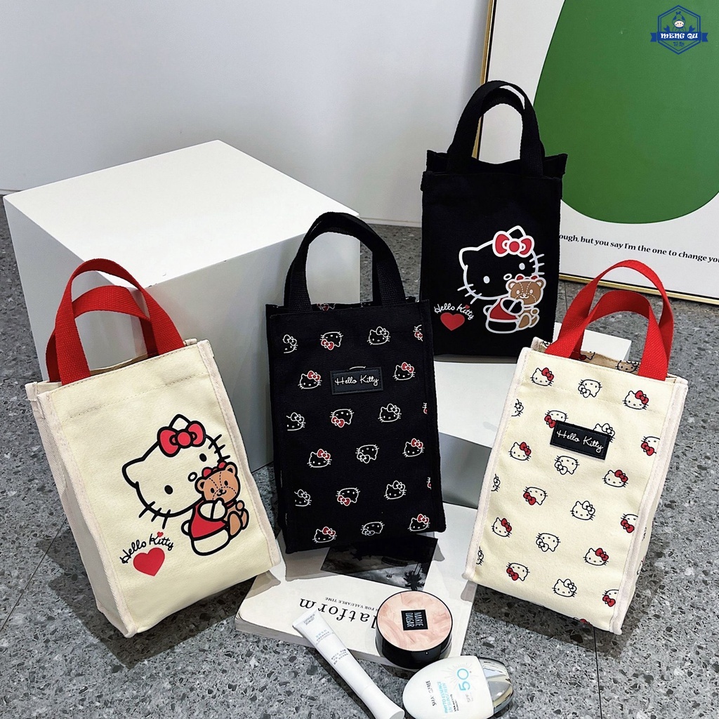 三麗鷗 Sanrio Commuters 手提包帆布包水杯包可愛 Hello Kitty 手提包水桶形便攜便當包收納包