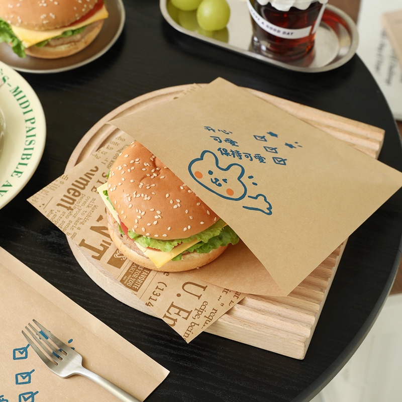 【客製化】【三明治包裝紙】 漢堡 包裝紙 三明治 防油 一次性 食品級 煎餅 打包 三文治 飯糰 手抓餅 紙袋