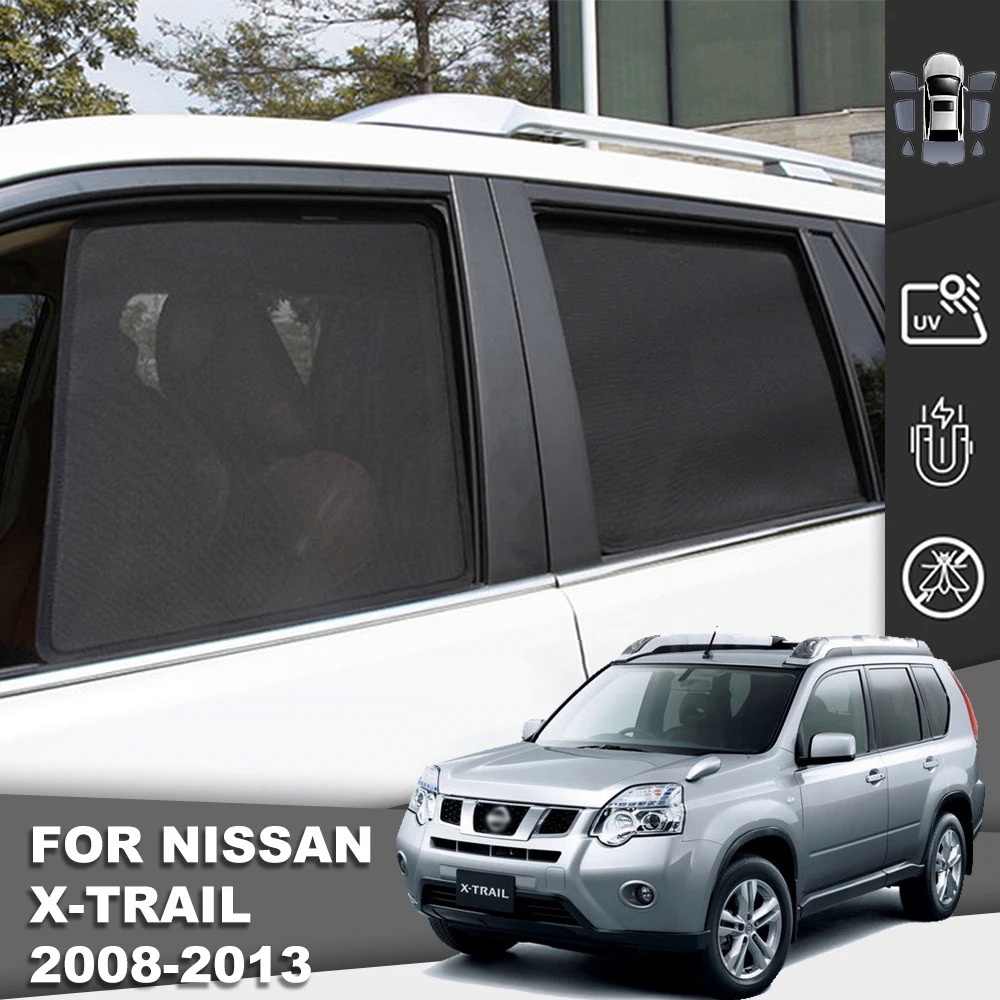 適用於 Nissan X-TRAIL T31 2007-2014 XTRAIL 磁性汽車遮陽板前擋風玻璃框架窗簾後側窗遮