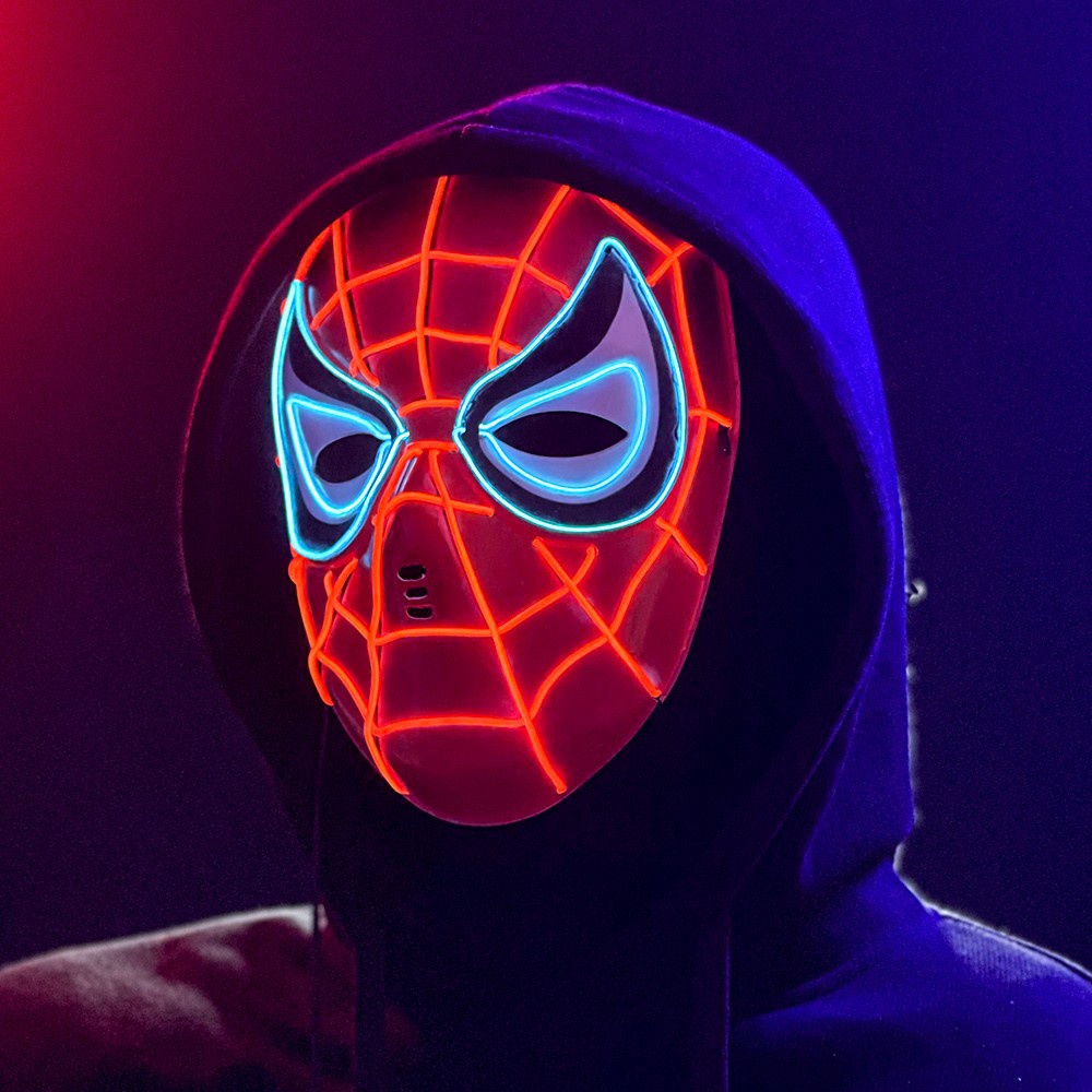 蜘蛛俠led發光面具鋼鐵俠美國隊長漫威派對錶演道具