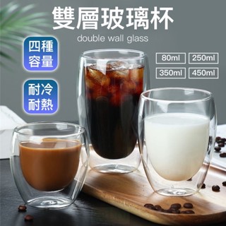【蝦皮隔日到貨】耐熱雙層玻璃杯 玻璃杯 雙層玻璃杯 耐熱玻璃 玻璃水杯 咖啡杯 隔熱杯 雙層杯 防燙杯 杯子 馬