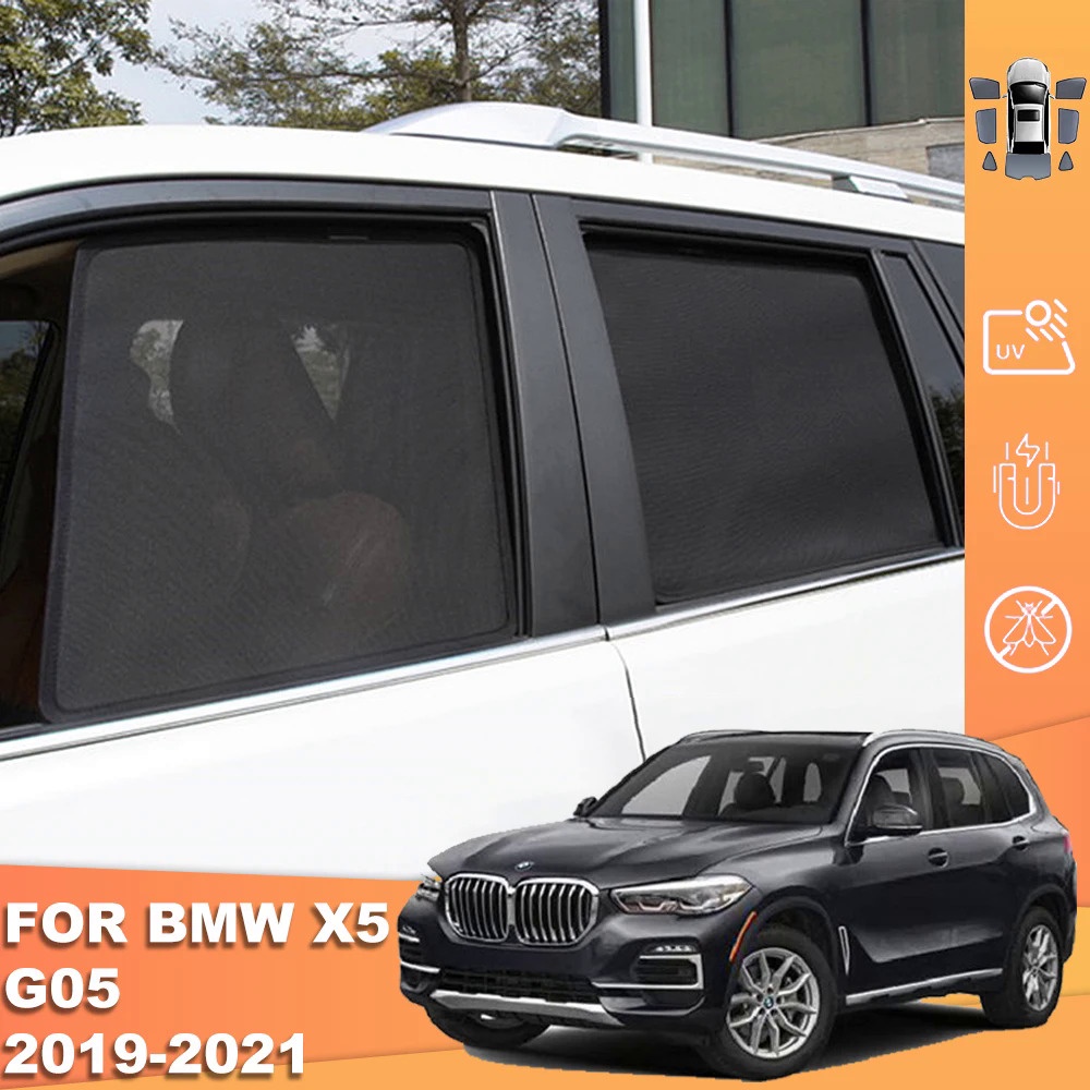 BMW 適用於寶馬 X5 G05 F95 2018-2023 IX5 汽車遮陽罩前擋風玻璃網狀窗簾後側嬰兒窗遮陽板遮陽板