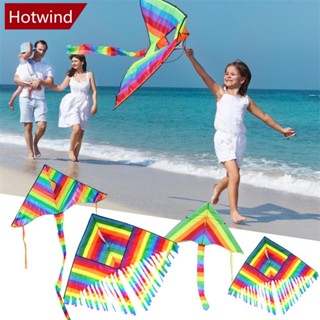 Hotwind七彩彩虹風箏長尾尼龍戶外風箏飛行玩具兒童兒童b2i1