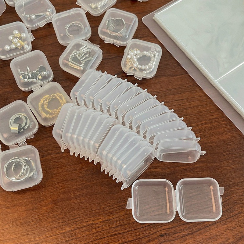 小盒子高透塑膠小方盒水鑽石耳塞盒透明飾品盒新料收納魚鉤藥空盒