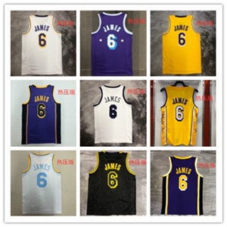 現貨速發！！熱壓版籃球球衣 湖人隊6號詹姆斯James籃球球衣 籃球服Lakers