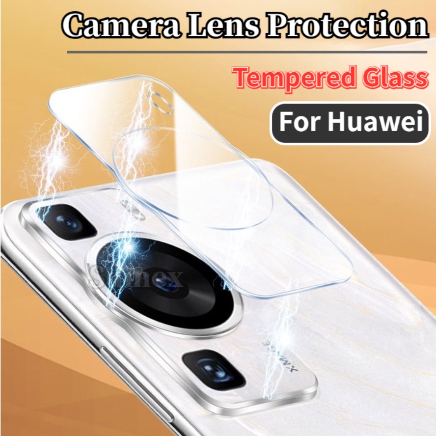 適用於華為 P60 Pro 透明高清手機鏡頭螢幕保護貼鋼化玻璃全覆蓋華為 P50 袖珍 P60Pro 透明手機後鏡頭防刮
