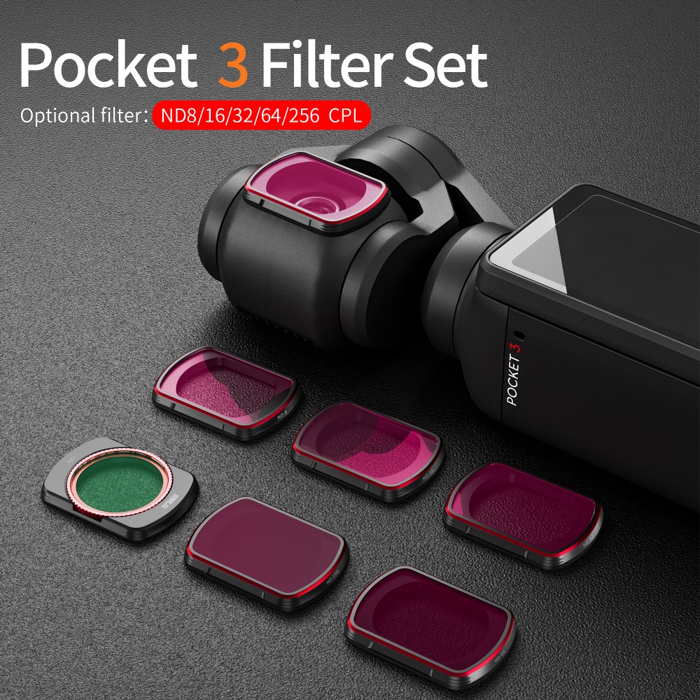 適用於 DJI Pocket 3 運動相機攝影磁吸快拆 ND 濾鏡套裝配件
