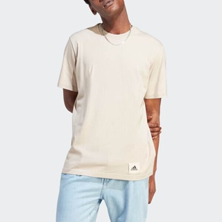 Adidas M LNG TEE Q3 IM0482 男 短袖 上衣 T恤 休閒 素色 寬鬆 棉質 米