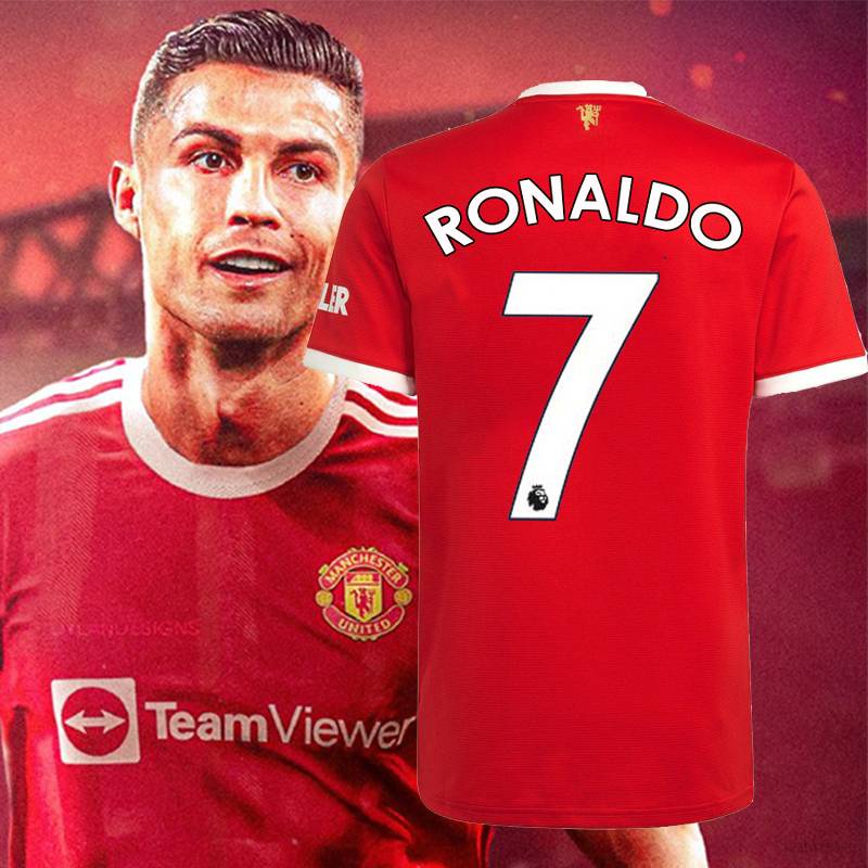 克里斯蒂亞諾·羅納爾多曼聯足球俱樂部 中性 T 恤上衣足球球衣葡萄牙加大碼足球球衣 T 恤高
