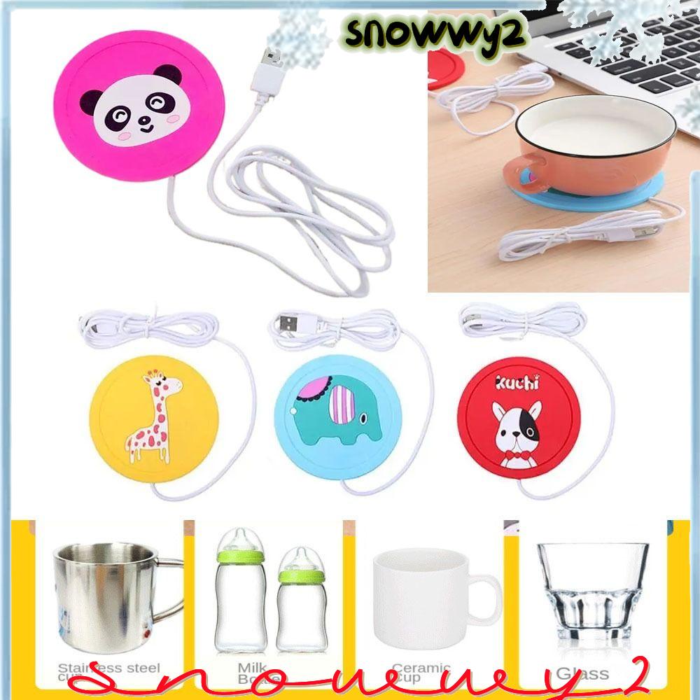 SNOWWY2電加熱杯墊,咖啡奶茶USB電源馬克杯加熱器,絕緣防潮杯墊卡通創意PVC台式保溫杯冬季