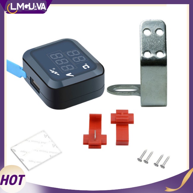 Lmg 3 合 1 摩托車電壓表溫度計 USB 充電器 LED 數顯溫度指示器電壓監視器