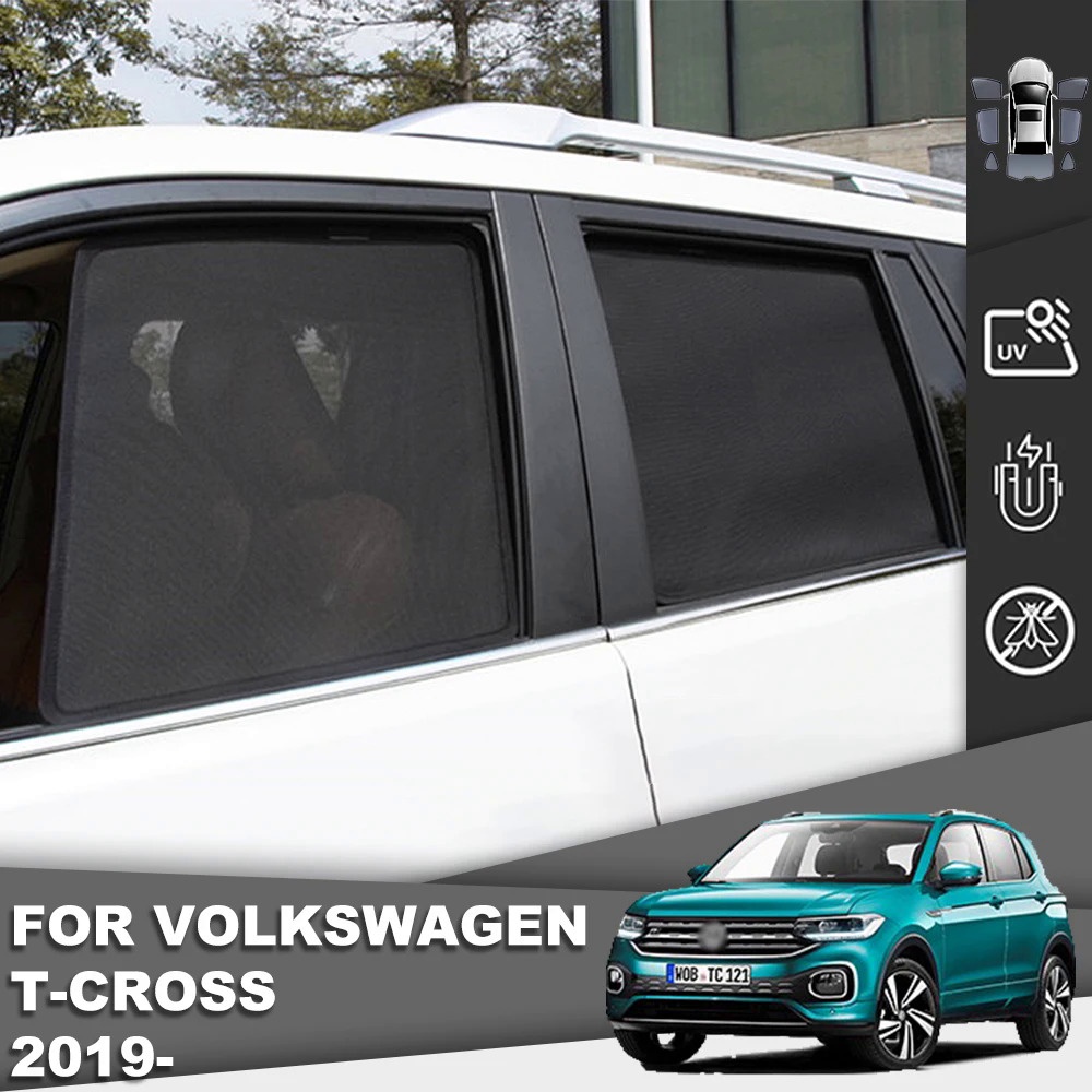 適用於 Volkswagen VW T-CROSS 2018-2023 T CROSS 磁性汽車遮陽板前擋風玻璃框架窗簾