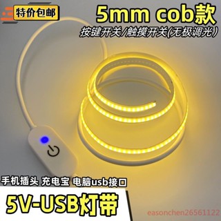 限時免運【USB燈條 燈帶 110v 可裁剪】5vcob燈帶usb開關led超細柔性自粘宿捨夜燈氛圍月球燈地攤充電寶