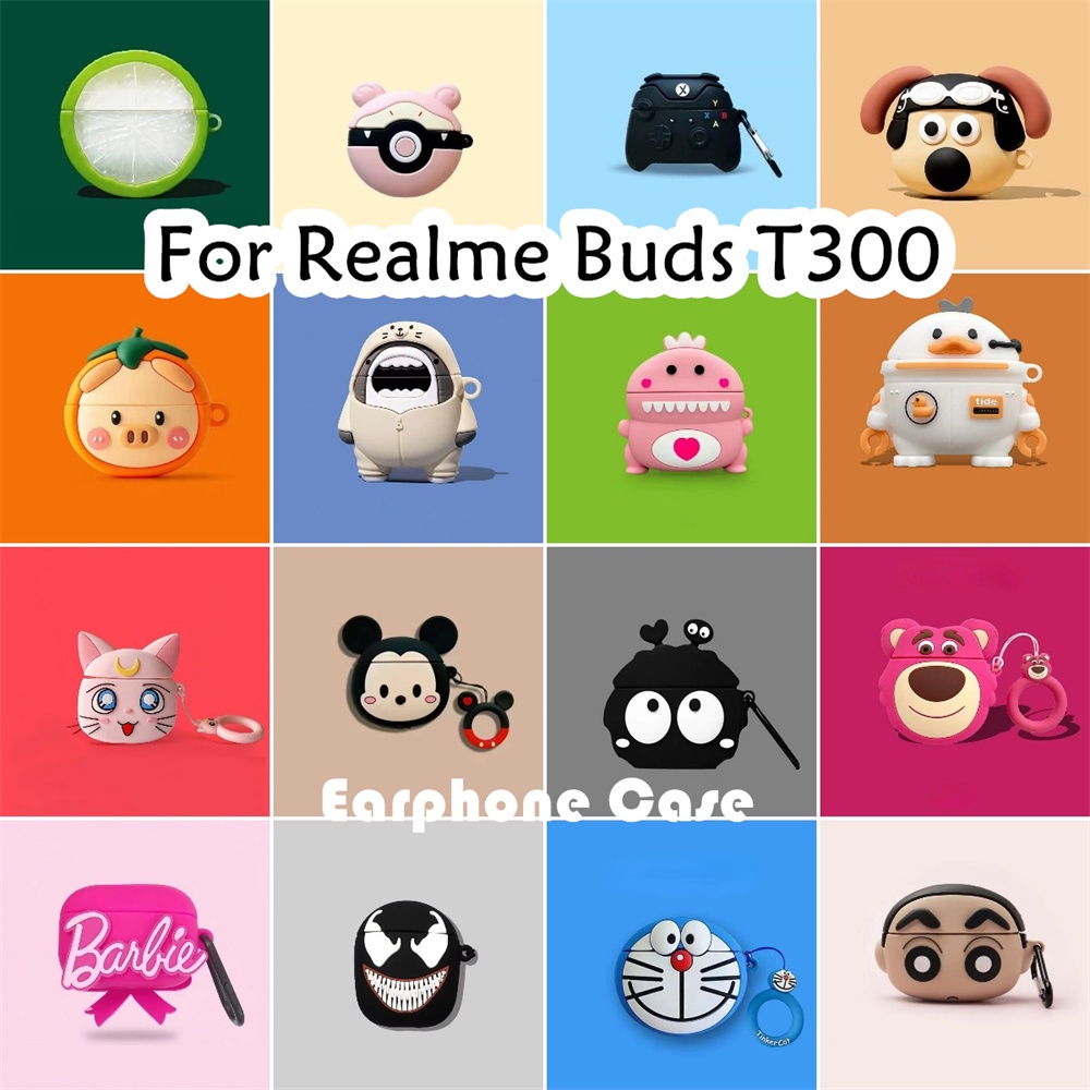 現貨!適用於 Realme Buds T300 保護套卡通創新系列軟矽膠耳機保護套保護套 NO.4