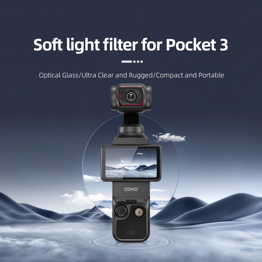 適用於 DJI Pocket3 軟鏡盤頭相機配件多功能防水濾鏡