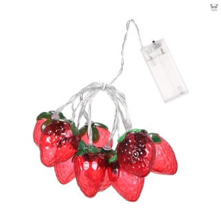 2米10燈 紅草莓常亮燈串 耶誕節節慶日裝飾[AA*2pcs，出貨不含電池]