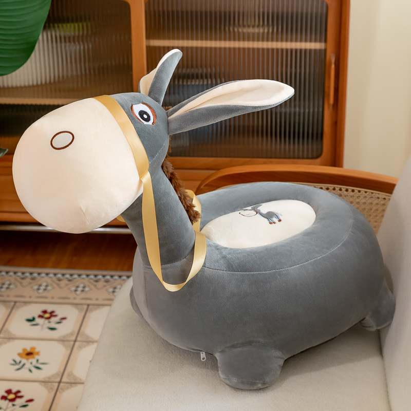 免運 客廳公仔椅 造型動物椅卡通毛驢沙發凳子創意可愛動物座椅大號玩具網紅懶人男孩