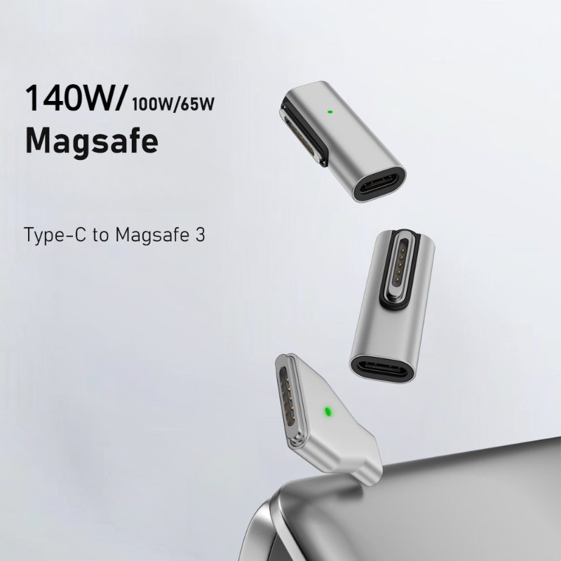 140w Type-C 轉 Magsafe3 磁性適配器,帶 90 度彎曲,適用於 MacBook – 快速充電和安全連