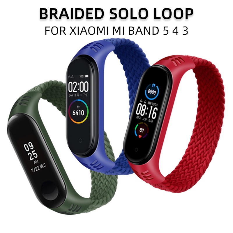 【適用於】XIAOMI MI [Featured] 小米 mi band 3 4 5 6 / 更換錶帶的時尚尼龍編織錶帶