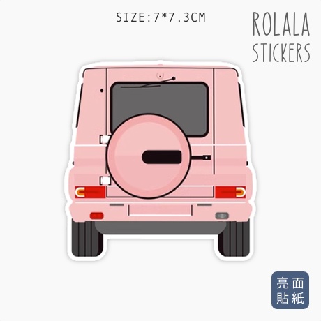 【P398】單張PVC防水貼紙 粉紅吉普車貼紙 巴士汽車貼紙 露營貼紙 少女公路旅行貼紙《同價位買4送1》ROLALA