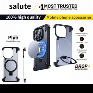 金屬支點殼Magsafe磁吸支架 適用於蘋果15 plus手機殼 磁吸新款iPhone 14 pro max防摔保護套