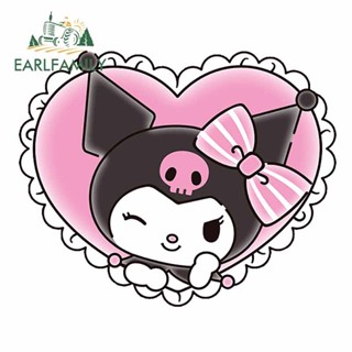 EARLFAMILY 13cm x 10.6cm Kuromi 塗鴉汽車貼紙滑稽貼花汽車配件防刮擦適用於 SUV JDM