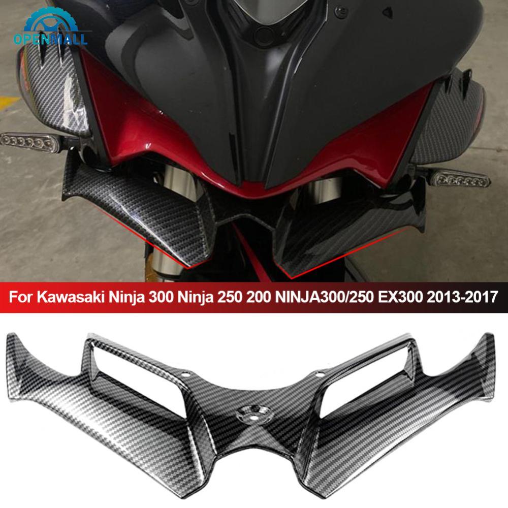 Openmall 摩托車小翼氣動翼套件擾流板電機配件適用於川崎忍者 300 忍者 250 200 NINJA300/25