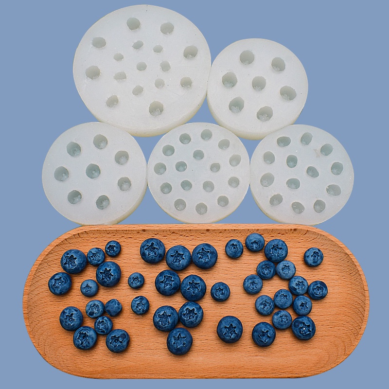立體藍莓翻糖矽膠摸具 DIY巧克力烘培香薰蛋糕仿真水果裝飾品