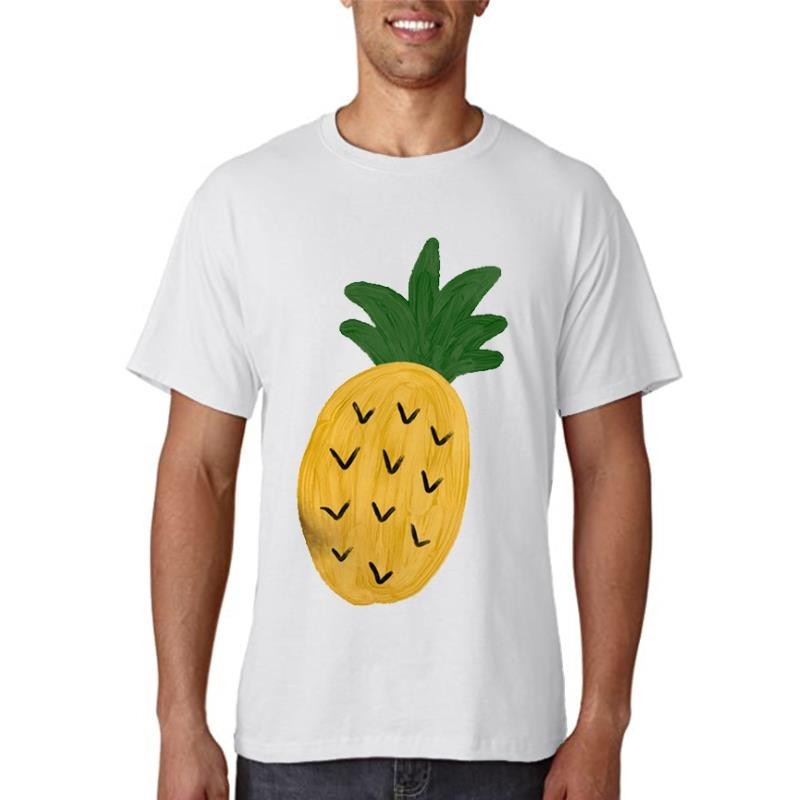 90年代男士t恤菠蘿水果服裝印花t恤時尚男士頂級圖形t恤男士卡哇伊卡米薩斯t恤
