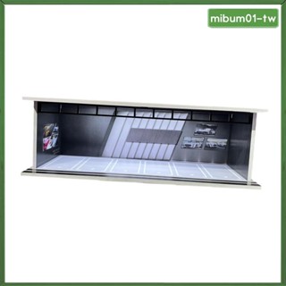 [MibumadTW] 1/64 比例壓鑄模型汽車展示櫃帶停車場場景禮物