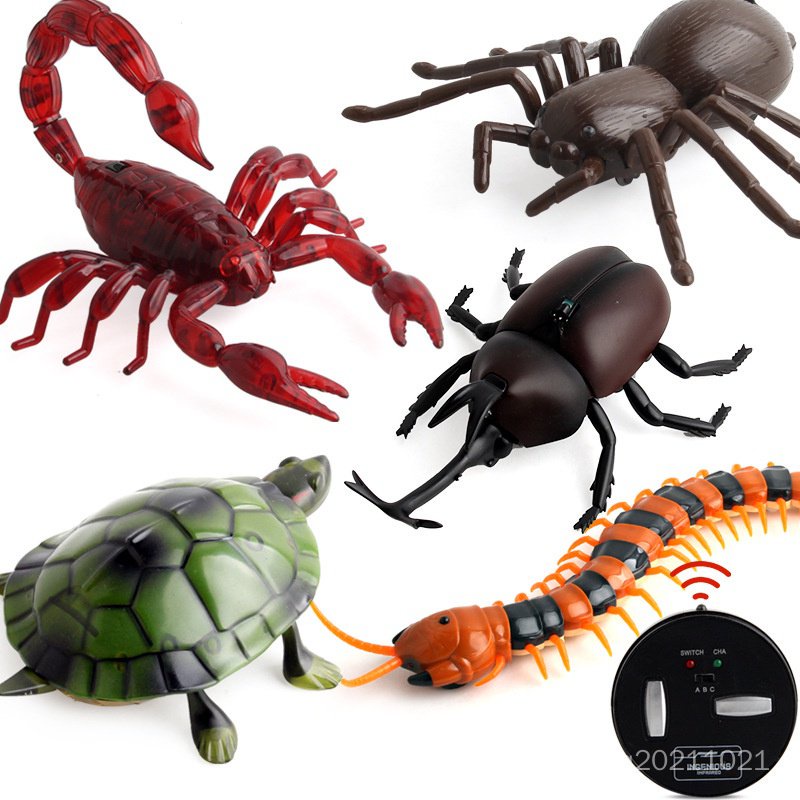 ❤樂樂屋❤新奇特遙控蠍子蜈蚣烏龜蜘蛛甲蟲紅外線感應爬行動物電動遙控玩具