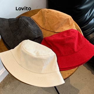 Lovito 女士復古素色燈芯絨帽子 LFA08239 (卡其色/酒紅色/黑色)