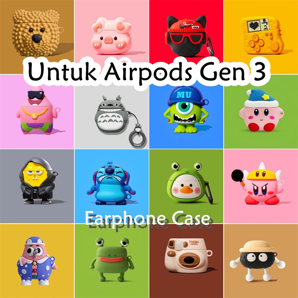 適用於 Airpods Gen 3 手機殼卡通鯊魚軟矽膠手機殼耳機套 NO.1