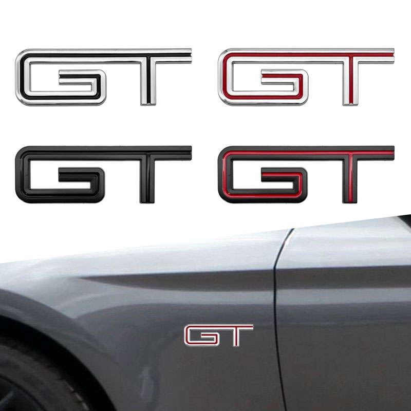 Gt GT 標誌 3D 鉻金屬汽車後備箱標誌貼花徽章貼紙適用於福特野馬謝爾比 GT500 GT350 汽車造型配件