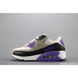 18ofin stocknike6799 Air Max 90男女運動跑步步行休閒鞋白紫