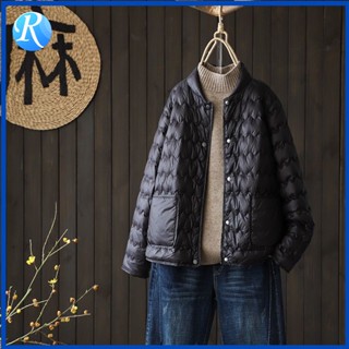秋冬女款輕薄羽絨服立領寬鬆超大短款外套