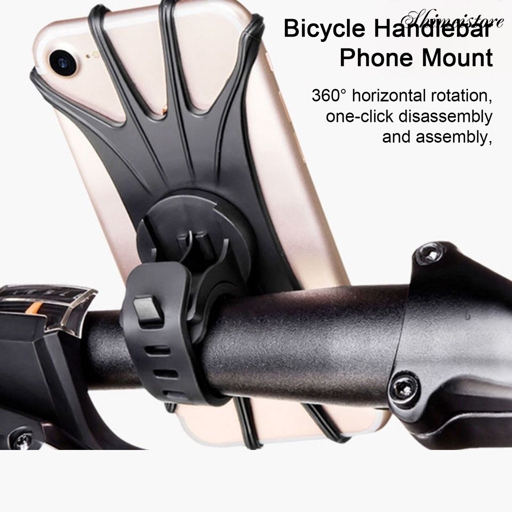 【時美3C】360度旋轉手機支架腳踏車 電動車矽膠支架騎手導航支架