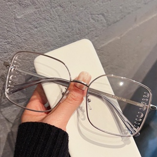 新款金絲眼鏡框大方框防藍光鏤空鏡片可配眼鏡素顏眼鏡
