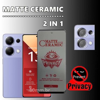 XIAOMI 2 合 1 螢幕保護膜防間諜軟陶瓷啞光隱私相機保護膜適用於小米 Redmi Note 13 Pro 4G