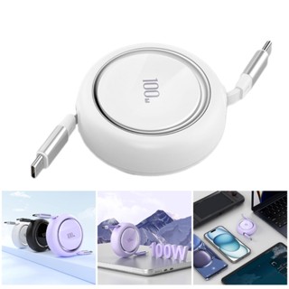 QUU USB C 轉 USB C 100W 充電線可伸縮充電器線 USB 480Mbps 資料同步線,適用於手機平板電