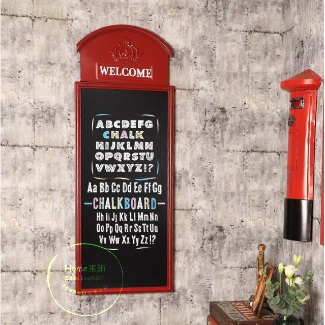 [HOME] 掛飾黑板 復古英倫風 英式電話亭黑板 廣告板 Menu 菜單板 黑板掛飾 留言板 店面咖啡廳餐廳牆面裝飾