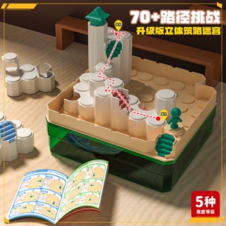 【現貨特惠】3D立體築路迷宮兒童思維訓練遊戲進階闖關場景拼搭互動桌遊玩具生日禮物**-&
