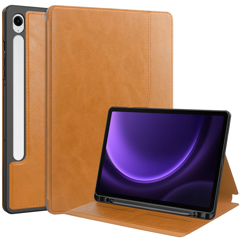 疊疊殼 適用於 三星 Galaxy Tab S9 fe 11英寸 X510 SM一X710 保護套 平板帶筆槽 硅膠支架
