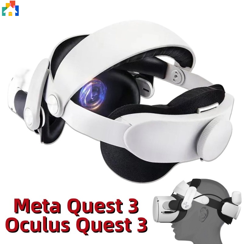 全新升級輕質舒適頭帶兼容 Meta Oculus Quest 3 可調節可更換耳機頭帶 VR 遊戲配件