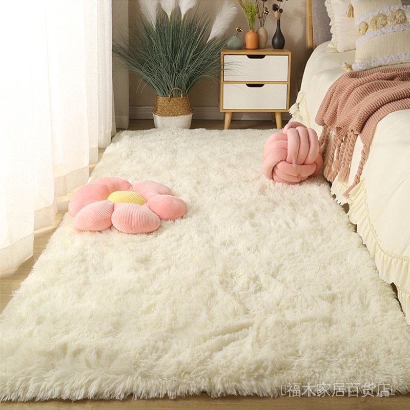 【福木優選】PV絨絲毛地毯加長毛絨墊臥室床邊床前地毯客廳大地毯