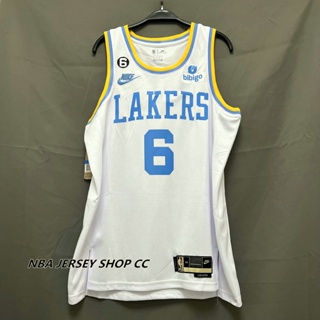 2022-23 男式全新原創 NBA 洛杉磯湖人隊 #6 勒布朗詹姆斯經典版球衣 Swingman 熱壓白色