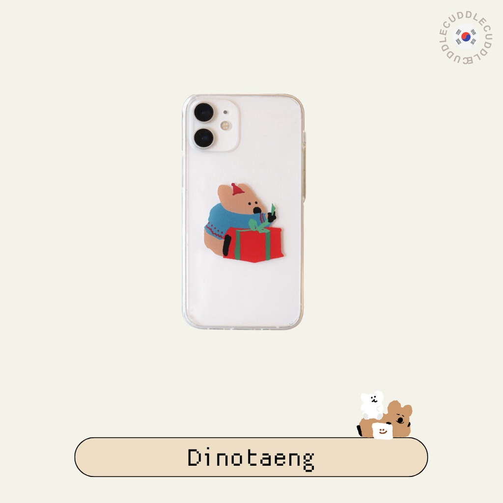 韓國文創• Dinotaeng Wrapping Presents透明果凍手機殼